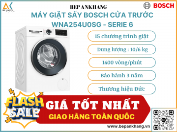 Máy giặt sấy Bosch seri 6 giặt 10kg, sấy 6kg WNA254U0SG